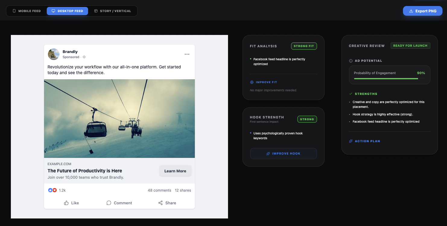 Desktop Feed mockup