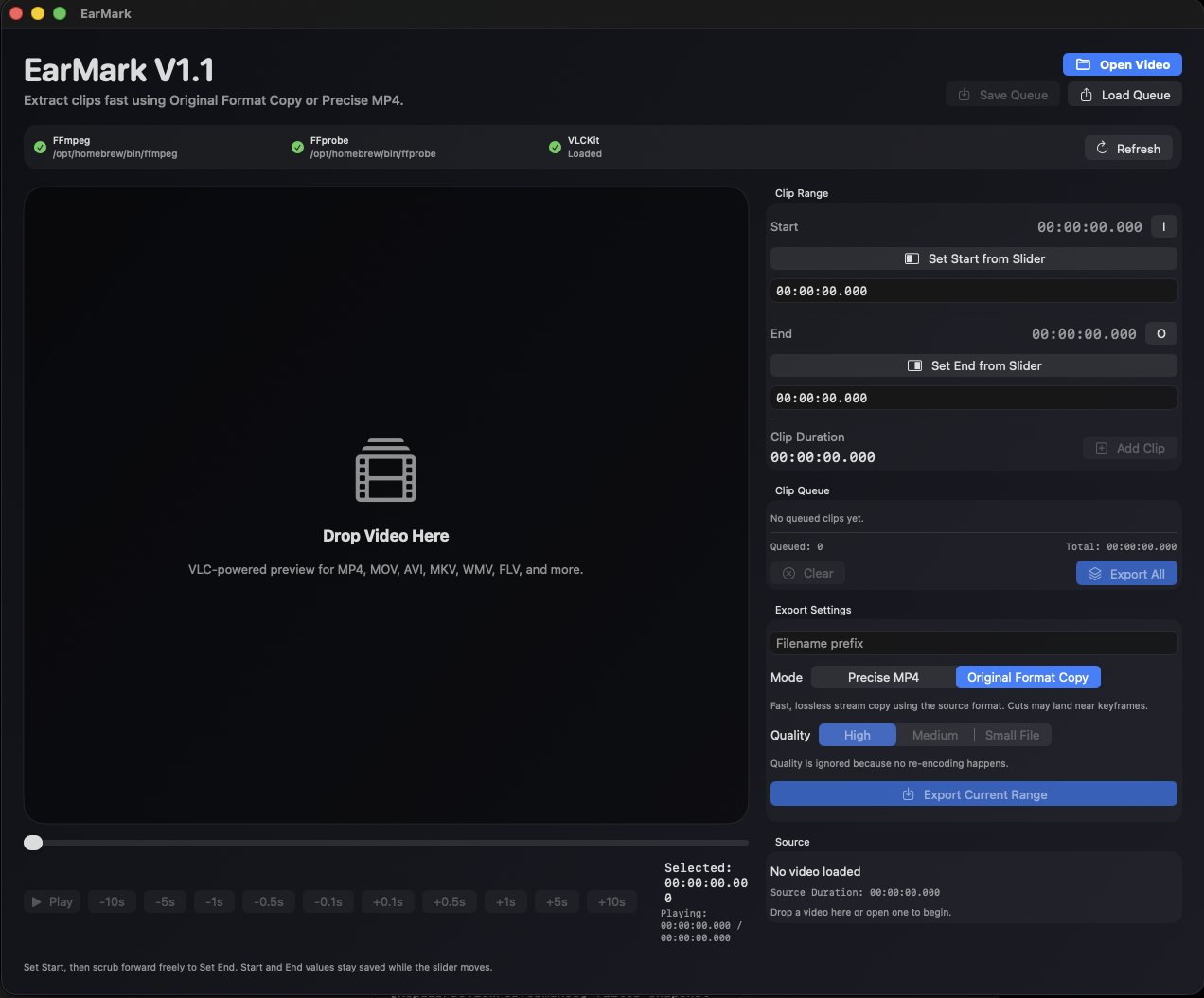 EarMark V1.1 interface