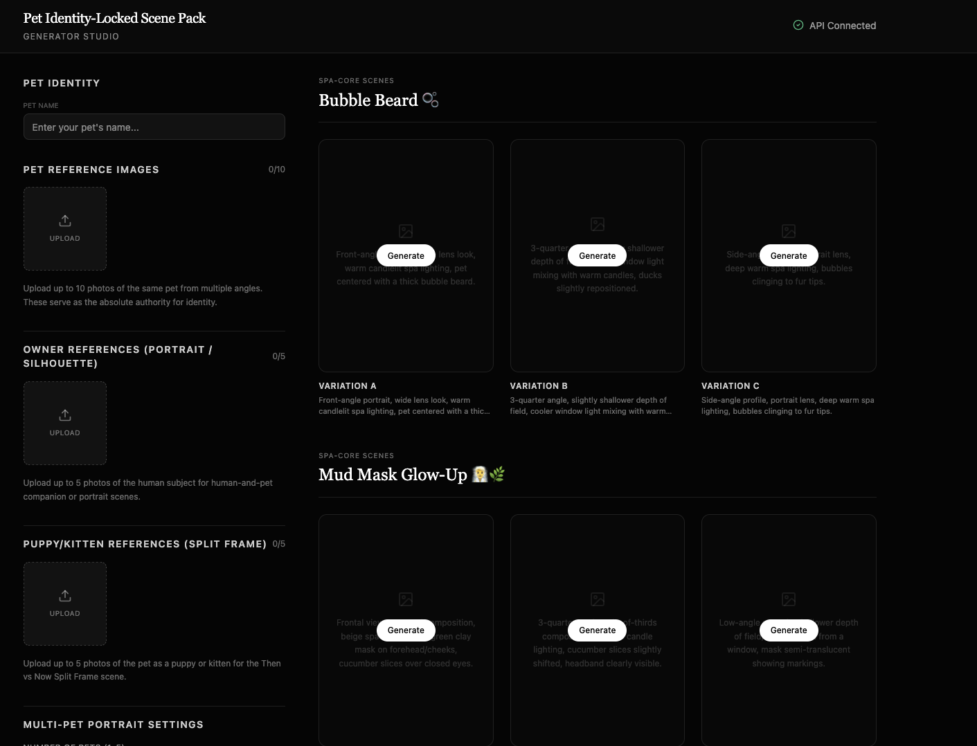 True To Fur interface — scene gallery